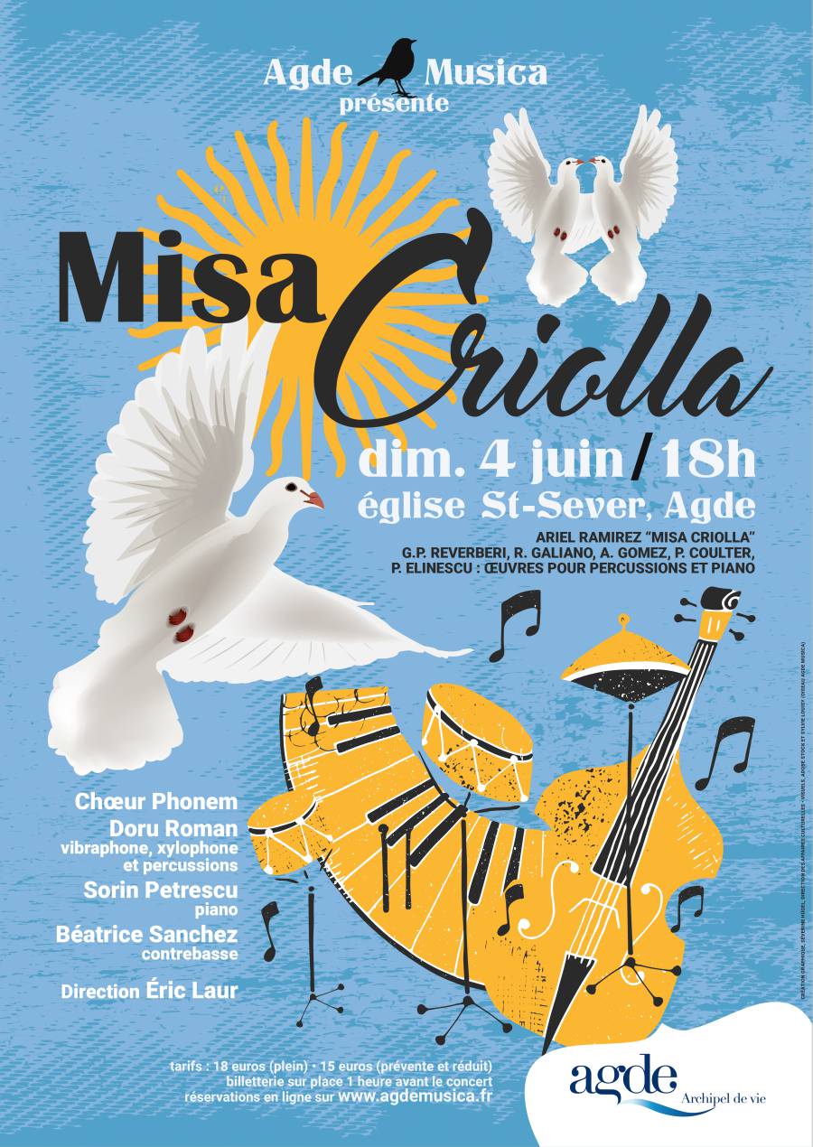 Agde - Concert - Misa Criolla le 4 juin à l'Eglise Saint-Sever - Agde Musica