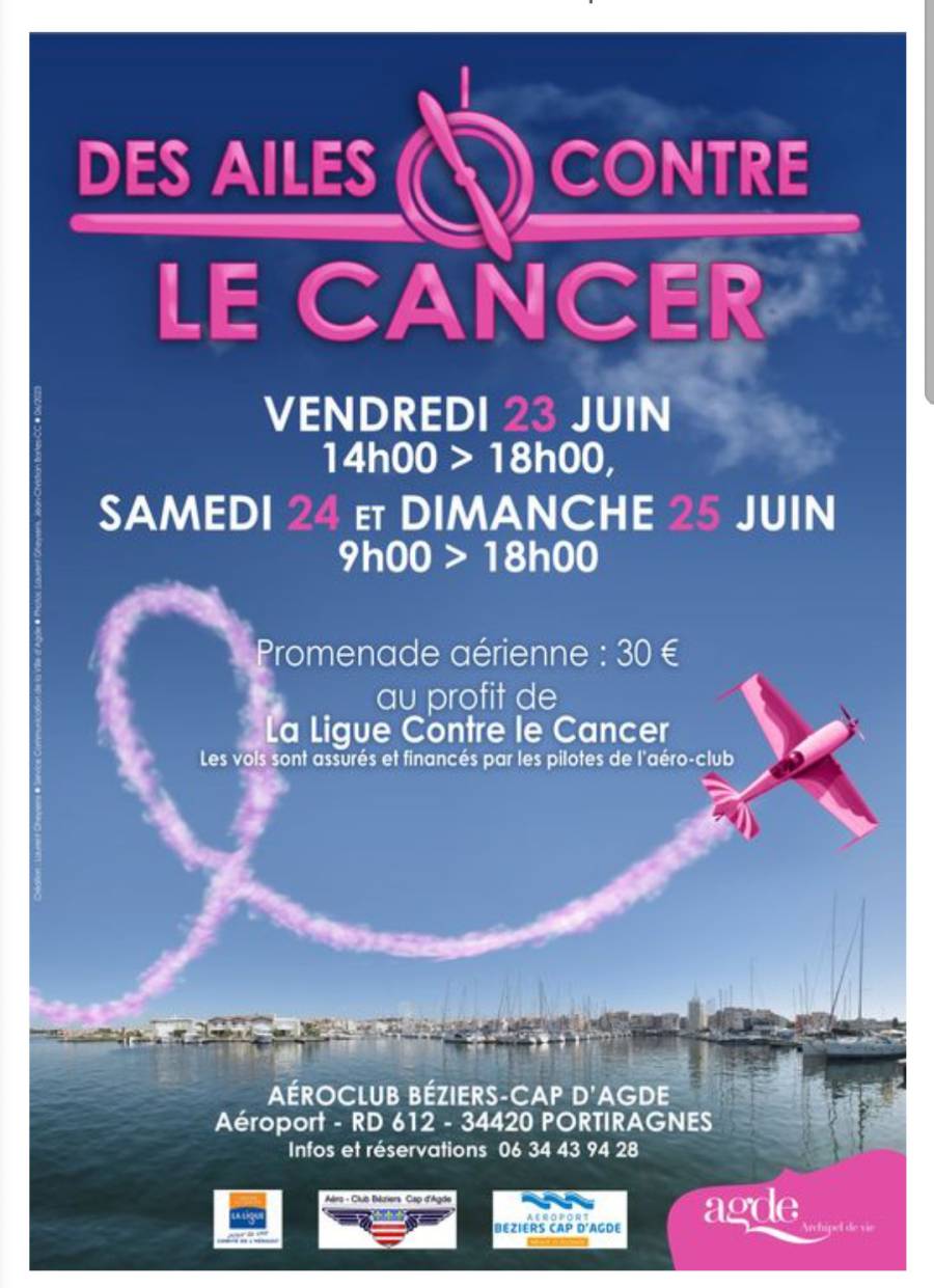 Agde - La ligue contre le cancer organise des balades aériennes grâce à l'Aéroclub