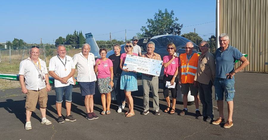 Portiragnes - 3692 € récoltés par l'aéroclub pour la ligue contre le cancer d'Agde