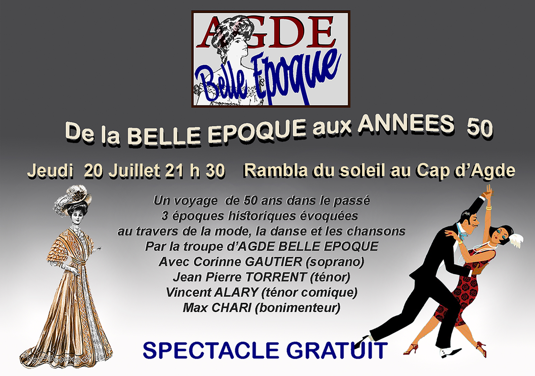 Cap d'Agde - Un spectacle avec la troupe Agde Belle Époque le 20 juillet !