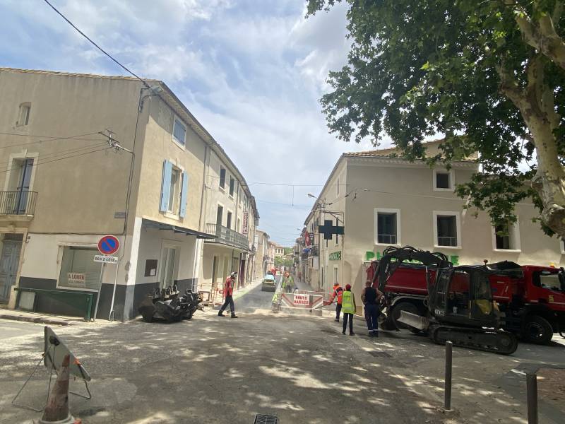 Bessan - Comme annoncée par la mairie, la réouverture de la Grand'rue a bien eu avant l'été