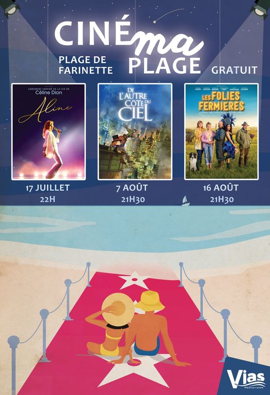 Vias - 7 et 16 août le cinéma à la plage revient à Vias-Plage !