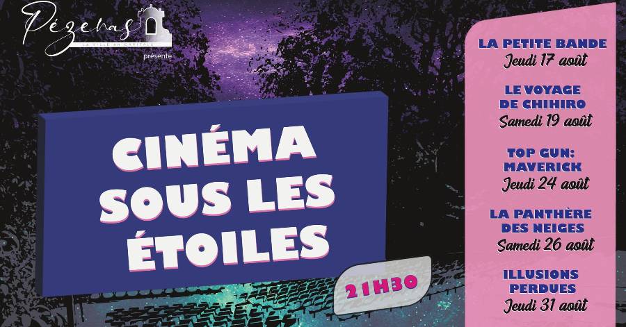Pézenas - Le programme d'août du Cinéma sous les étoiles à Pézenas