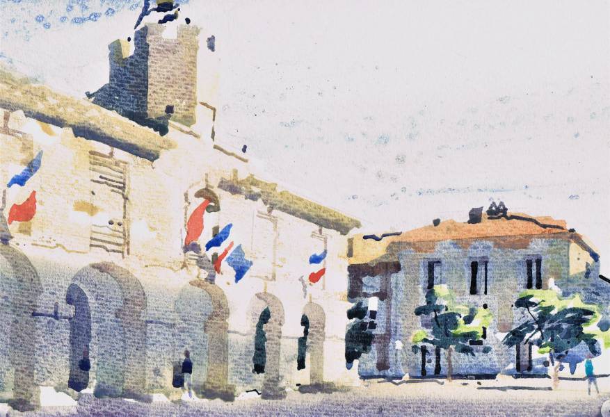 Bessan - Les aquarelles de Nicholas Poullis pour clôturer la saison des Vernissarts en mairie