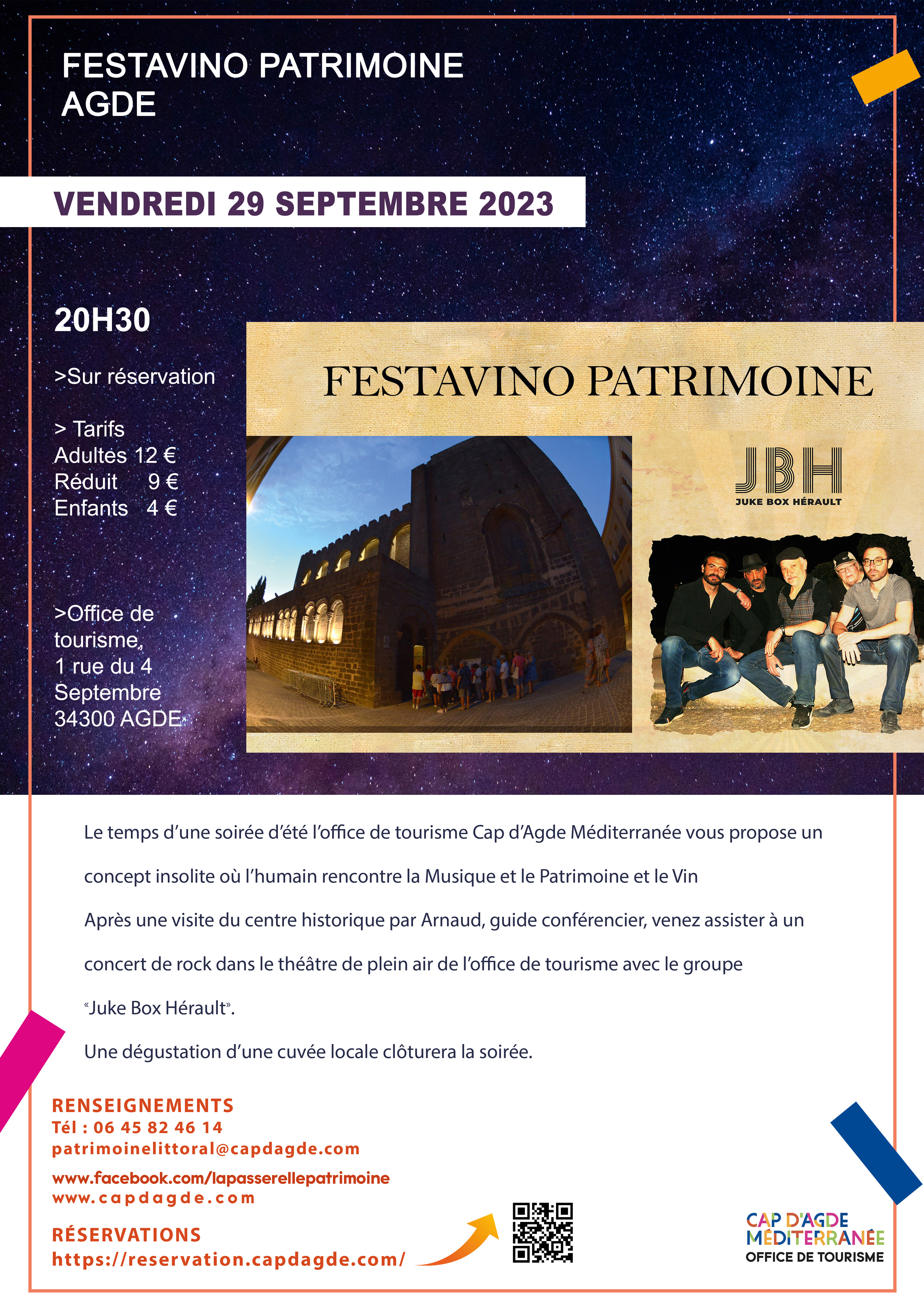 Agde - Festavino Patrimoine du 29 septembre à Agde : réservez vite !
