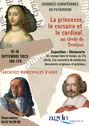 Agde - Expo :  La Princesse, le Corsaire et le Cardinal au Siècle de Terrisse 