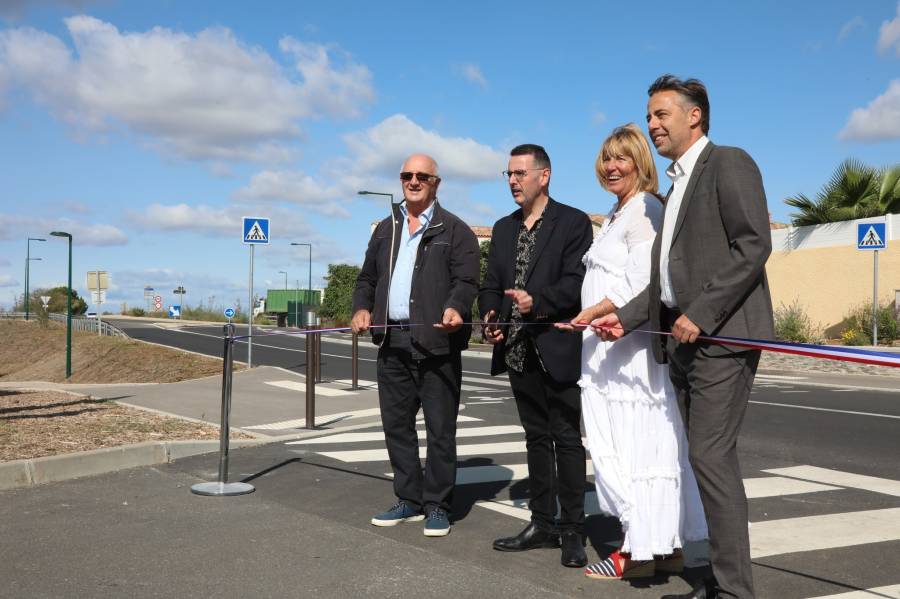 Bessan - Les aménagements routiers de la nouvelle entrée de ville côté Béziers inaugurés