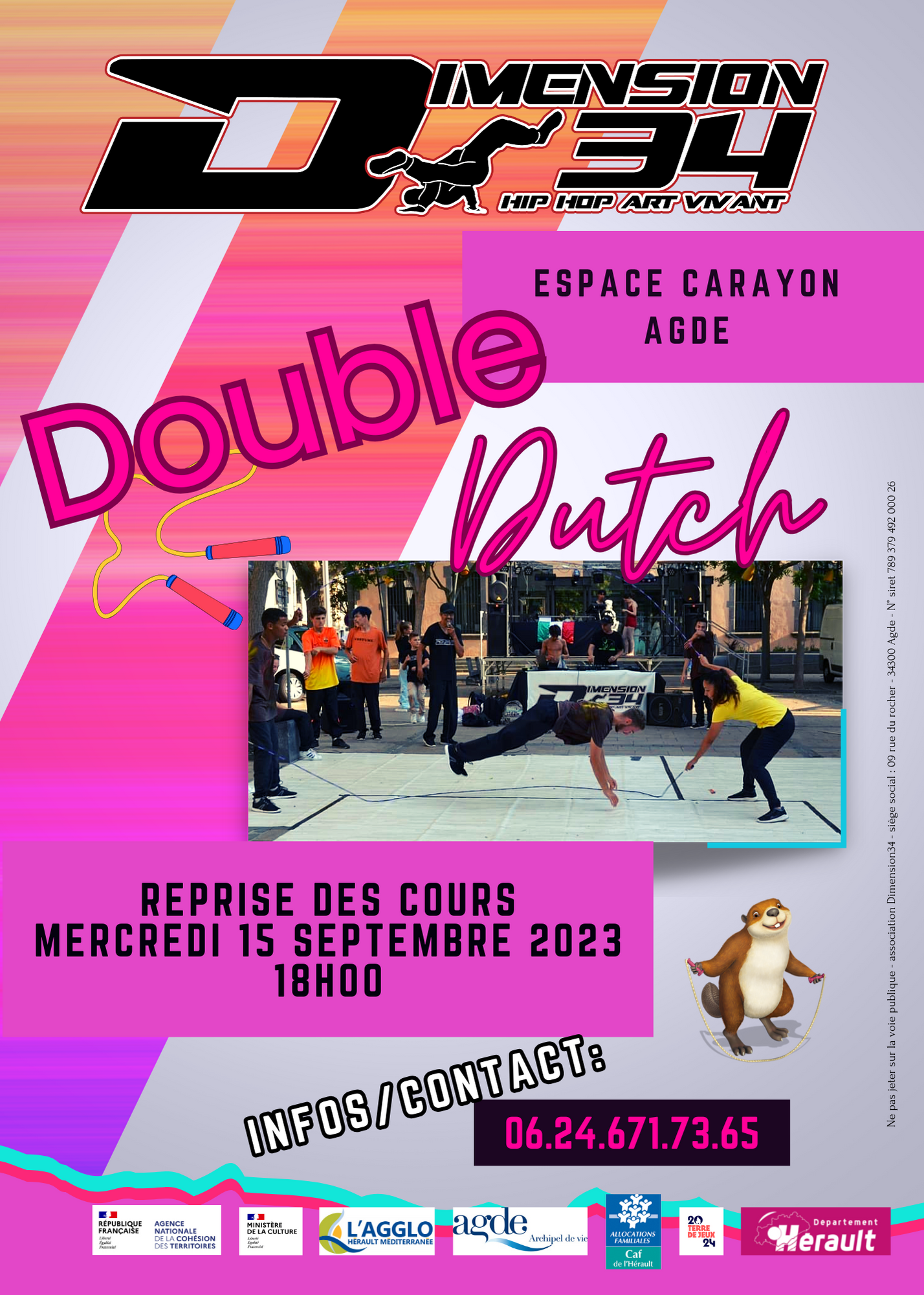 Danse Agde - Tous les mercredis à l'espace Carayon, venez essayer l'atelier Double Dutch. 