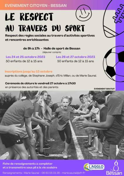 Bessan - La jeunesse invitée à participer à des rencontres autour des valeurs sociales du sport