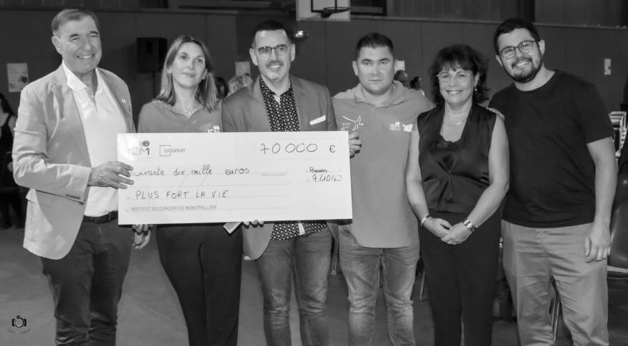 Bessan - Un premier chèque de 70.000 euros en faveur de l'Institut du cancer de Montpellier