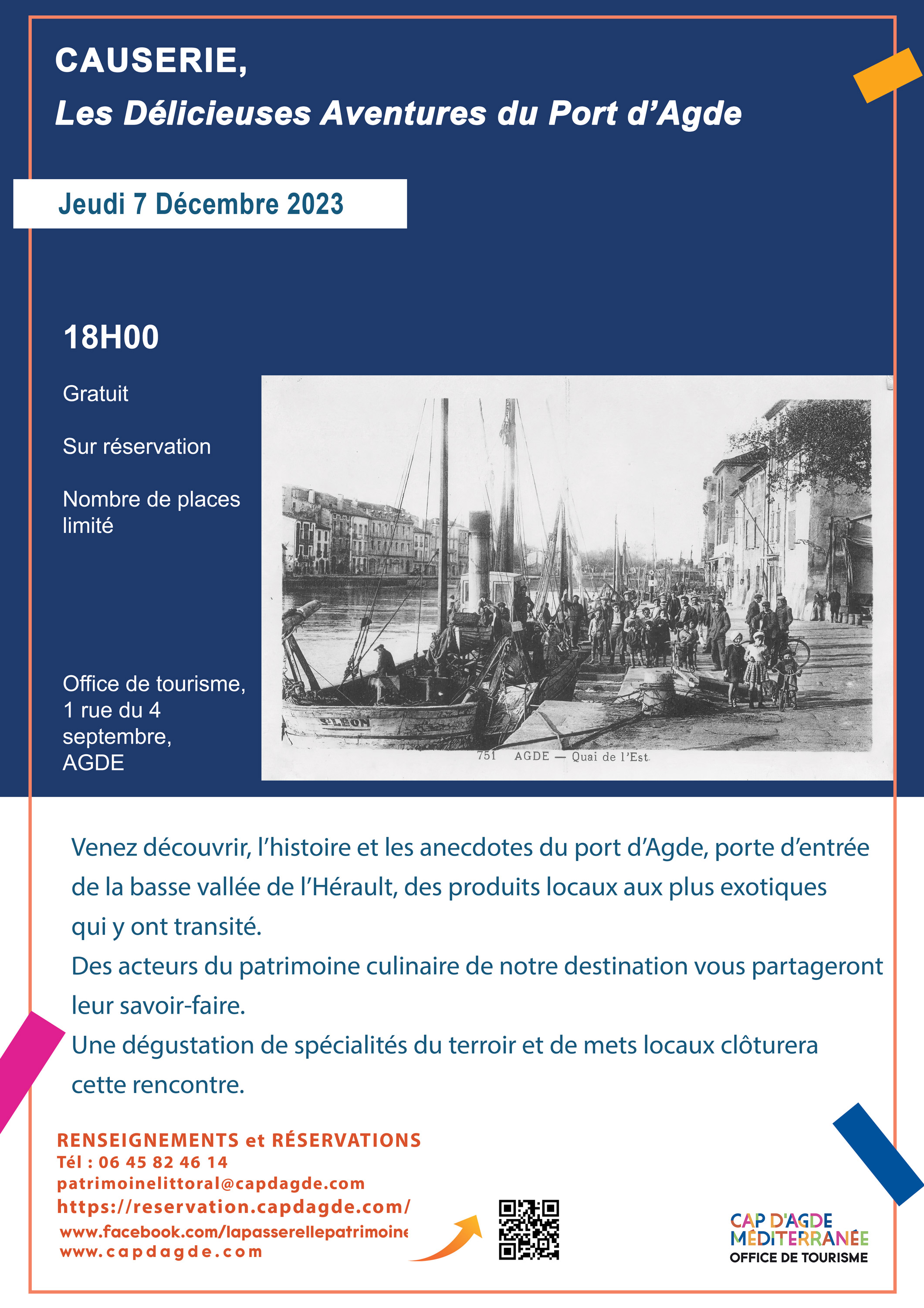 Agde - Venez découvrir, l'histoire et les anecdotes du port d'Agde : le 7 décembre !