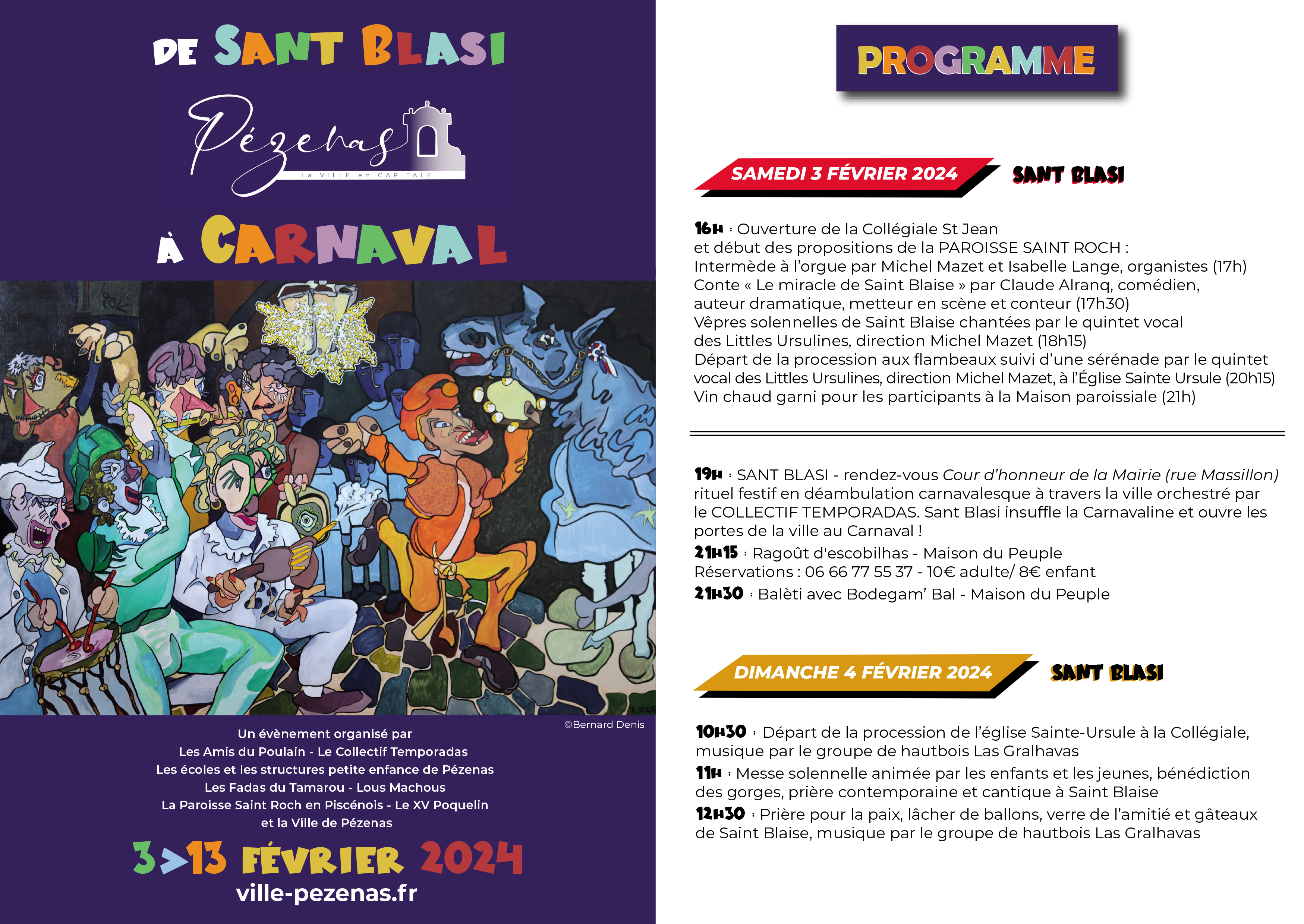 Pézenas - Le programme complet de Sant Blasi à Carnaval : Du 3 au 13 février !