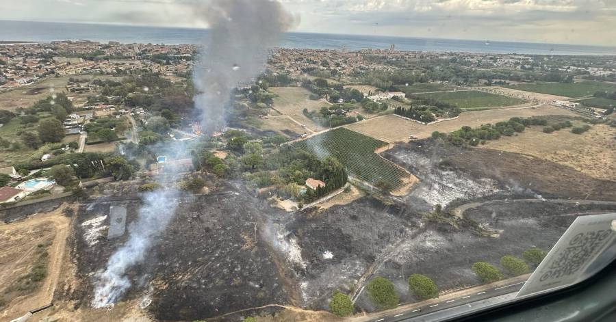 Hérault - Incendie à Sérignan : 5 hectares de végétation ont disparu sous les flammes
