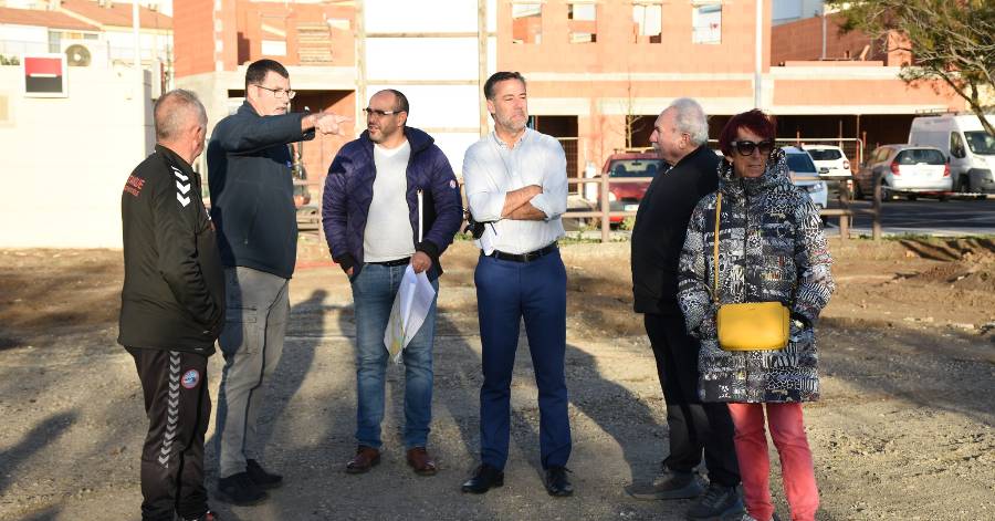 Agde - Visite de Sébastien Frey sur le chantier de rénovation du boulodrome du Môle au Cap d'Agde