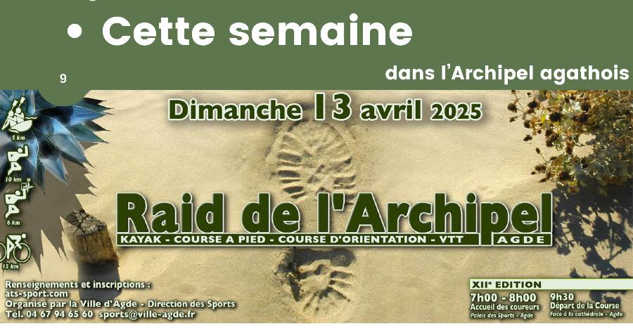 Agde - L'agenda des événements sur Agde pour la période du 7 au 13 avril 2025